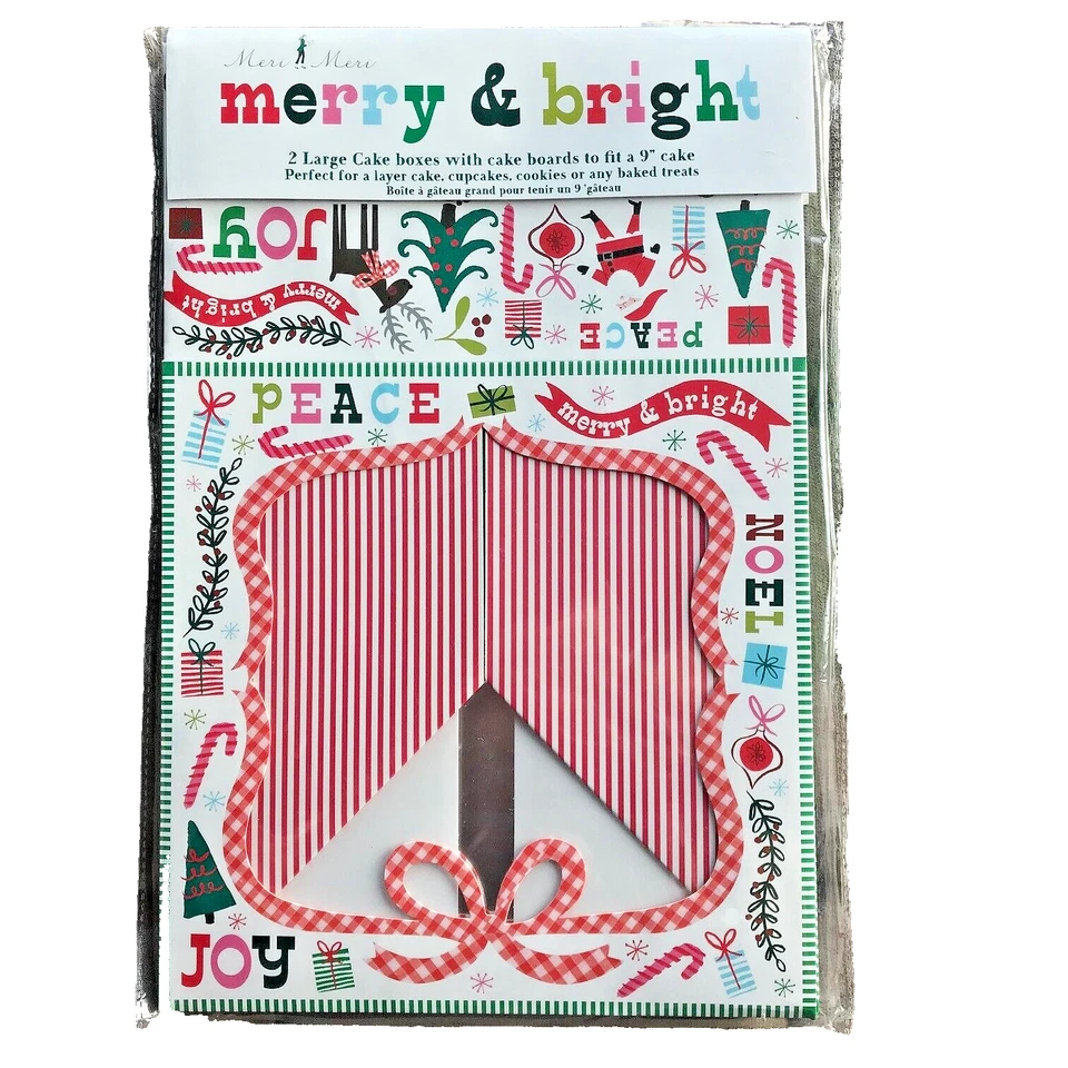 2 of 2Pack Christmas Cake Box w window Lid  10"X10"X5" - Image 2 of 3