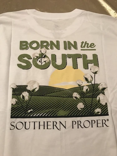 NWT Southern Proper Born In The South White Pocket T-Shirt Long Sleeve Size XL