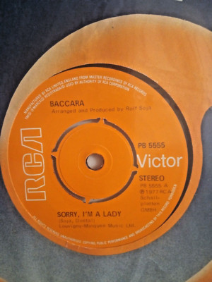 baccara - sorry im a lady - excellent condition 7'' vinyl 45 rpm