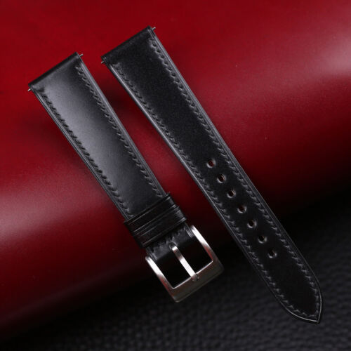 Black Shell Cordovan Leather Watch Strap Band 18mm 20mm 22mm - 第 1/12 張圖片