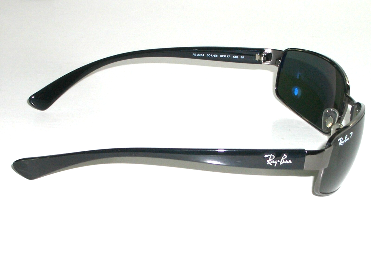 RAY-BAN RB3364 62[]17 SLEEK GUNMETAL POLARIZED CRYSTAL RECTANGULAR