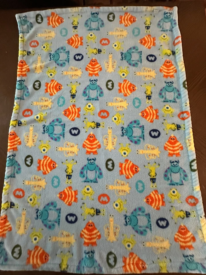 Disney Baby Monsters Inc Sully Mike Plush Baby Lovey Blanket 28" x 40" - Image 4 of 4
