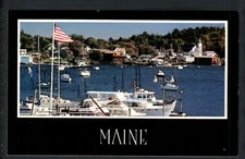 UNSPECIFIED TOWN / HARBOR, ME * GREETINGS FROM MAINE * UNPOSTED '80s CHROME