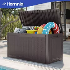 Large 100 Gallon Outdoor Storage Box Resin Patio Deck Sturdy Spacious Waterproof