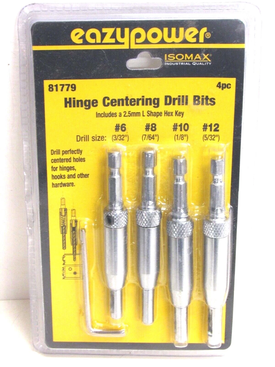 NEW EAZYPOWER 4 pc. HINGE CENTERING DRILL BIT SET 81779