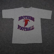 VINTAGE Brothers Football Shirt Mens Medium Grey Go For The Gold Single Stitch
