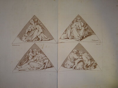 Tommaso PIROLI GRANDE GRAVUR XVIII ALLEGORIE MICHEL ANGE VATICANO ITALIA 1800 b