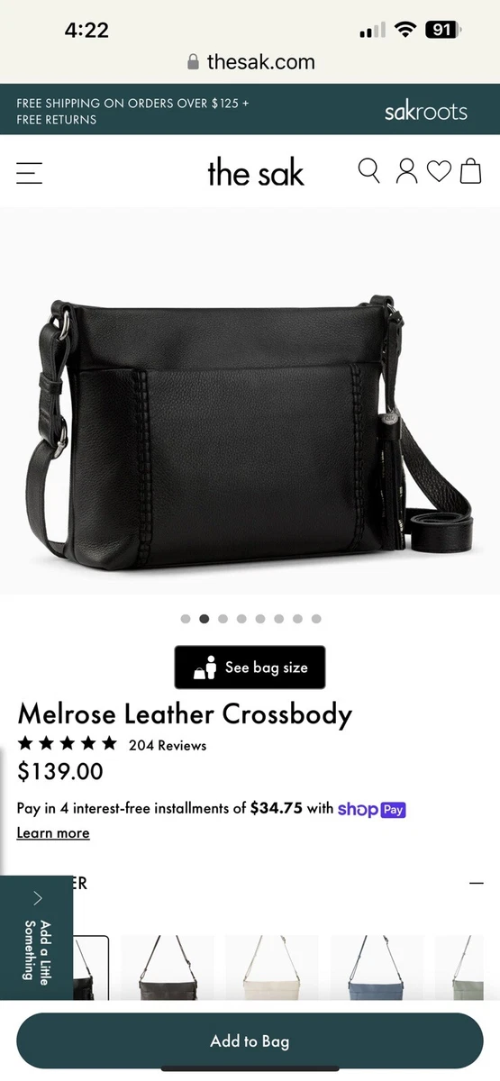 The Sak Melrose Leather Crossbody Black EEUC