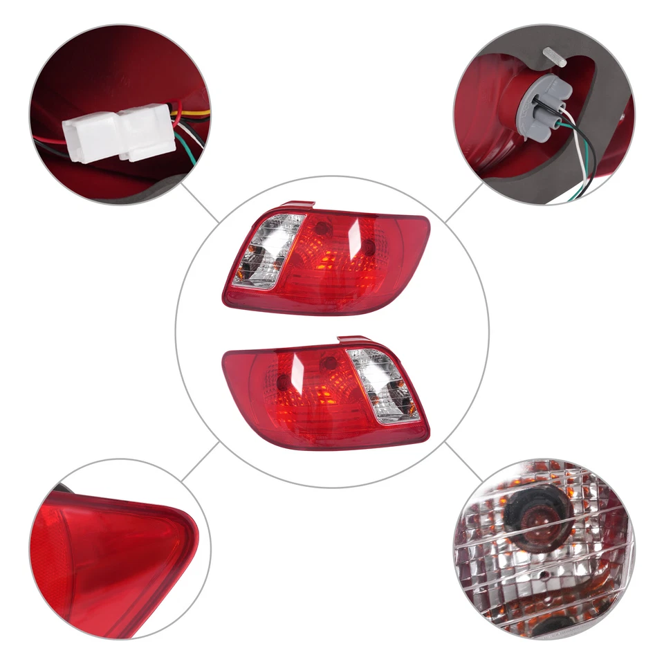 Left+Right Side Rear Tail Lights For 2006-2011 Kia Rio Halogen Tail Lamps - Image 3 of 4
