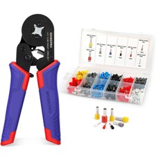 Ferrule Crimping Tool Kit AWG 28-7 Self-adjustable Ratchet Wire Crimping Tool