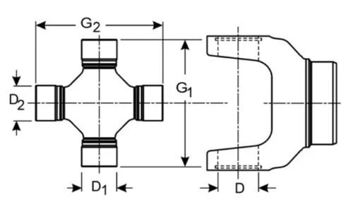 Brida de eje trasero Spicer serie 1330 con junta en U Toyota Tacoma/Hilux 2005-2016 Foto 2 de 4