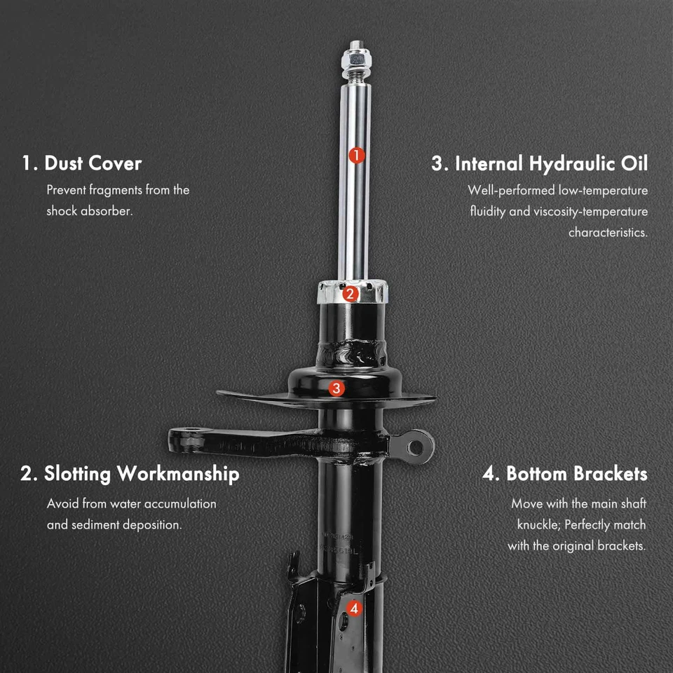 2x Front Shock Absorber for Chrysler 300M 1999-2004 LHS Concorde Dodge Intrepid - Image 3 of 4