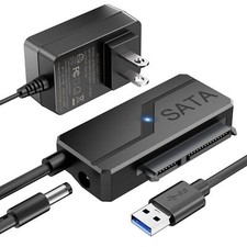 3.5 Hard Drive Enclosure Bundle SATA to USB Adapter with Power with 12V 24W A...