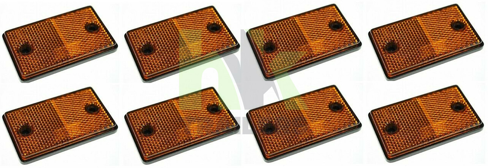 8 x Amber Orange Side Reflectors, Self Adhesive, Trailers, Truck, Van, Maypole