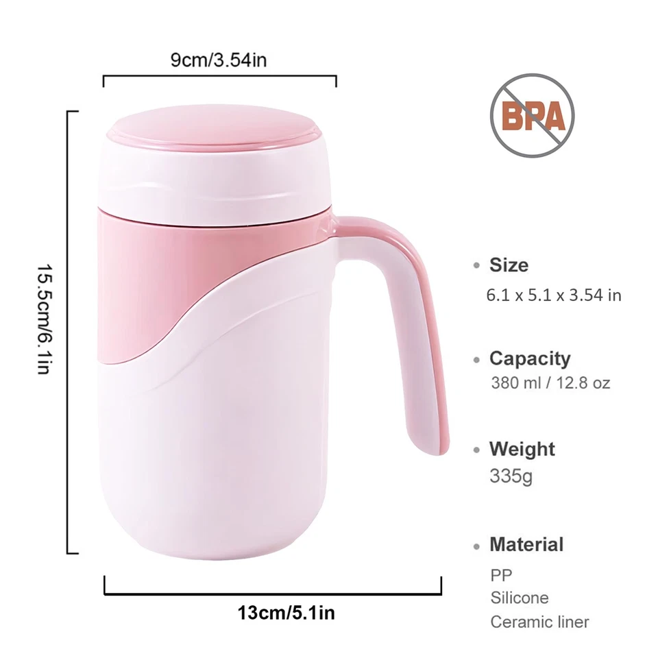 KeramikReisebecher, 350 ml, Keramikfutter, isolierter Becher mit auslaufsiche... - Bild 2 von 4