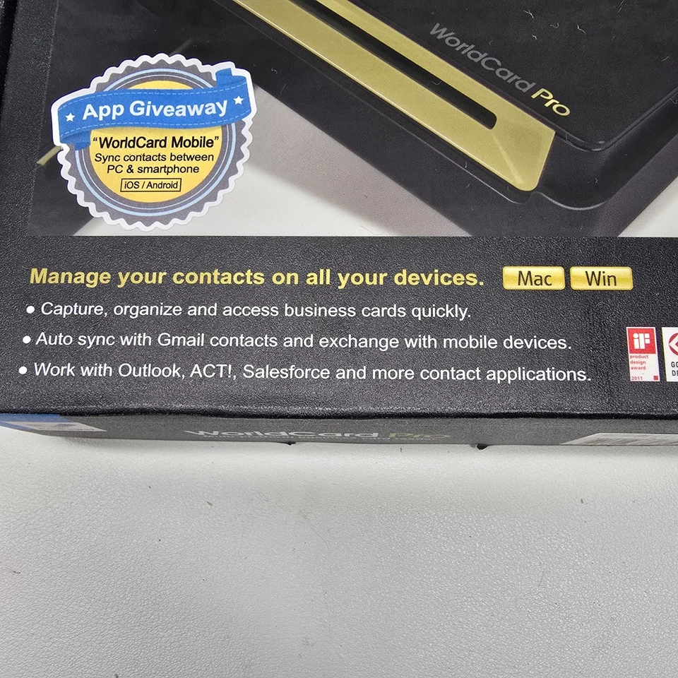 Penpower WorldCard Pro Card Scanner 600 DPI Optical USB Windows MAC WCU02A - Image 2 of 4