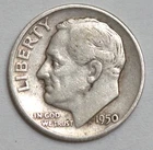 1950 Roosevelt Dime, 90% Silver