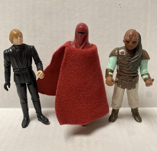 Vintage Kenner 1983 Star Wars Figure Lot Imperial Guard, Luke Sykwalker, Weequay
