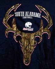 South Alabama Jaguars Football Brand Camo Blue T Shirt Size Small NWT