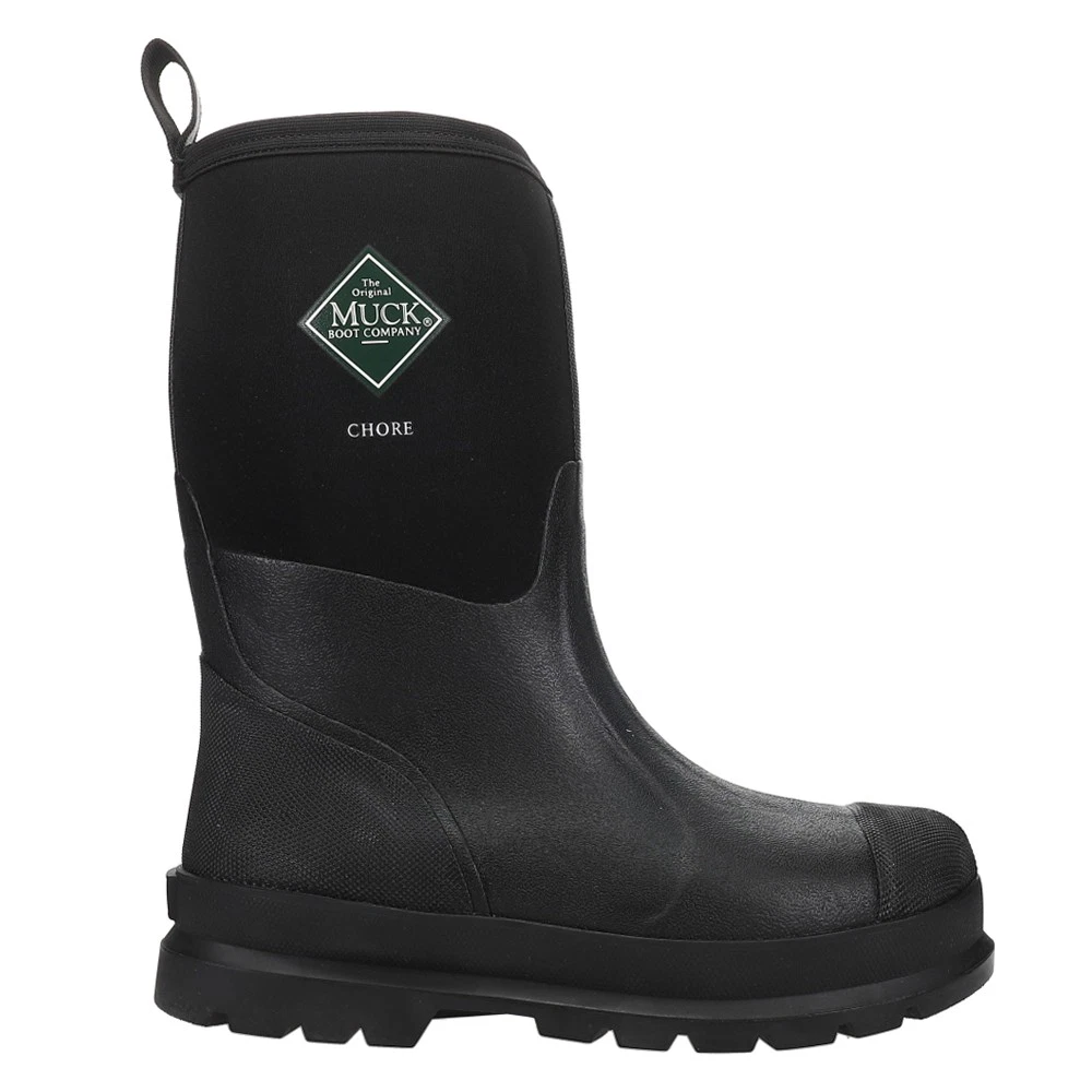 Muck Boot Chore 12 Inch Soft Toe Wide Pull On Work Mens Black CHM-000A