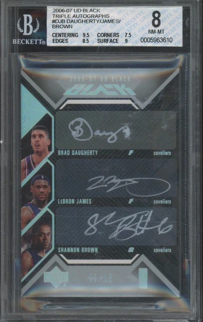 2006 Upper Deck Black LeBron James Brad Daugherty Brown 7/15 BGS 8 9 Auto
