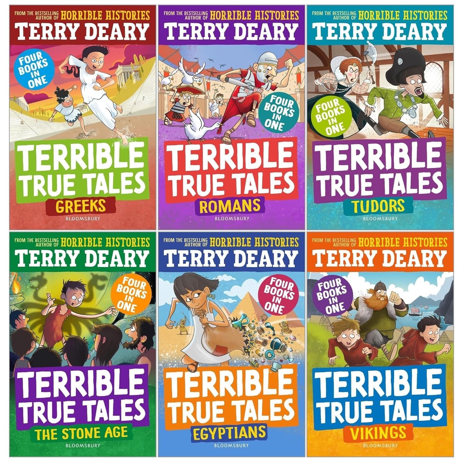 Various Publishers Terrible True Tales Series 6 Books Collection Set By Terry Deary (Egyptians, Tudors, Vikings, Romans, The Stone Age, Greeks) - Image 10