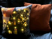 Halloween Light Up Pillow With Accent Pillow