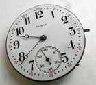 Antique Elgin National Watch Model 1 Grade 67 6 Size Movement & Dial 4 Parts