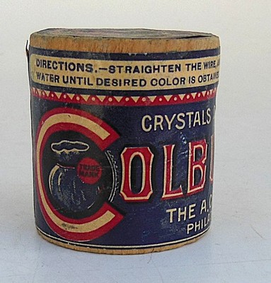 RARE Colburn's Bag Blue Refined Crystals Laundry Soap in Sealed Wooden Box