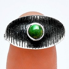 Green Mohave Turquoise - Arizona 925 Sterling Silver Ring s.6.5 Jewelry R-1573