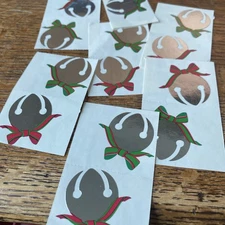 Vintage 1993 Mrs. Grossman's Stickers SILVER JINGLE BELLS Lot 12 Christmas Craft