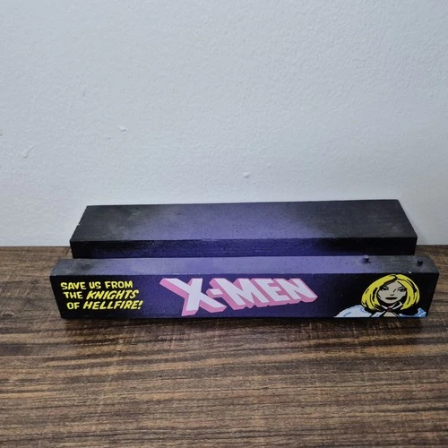 X-Men Emma Frost Wood Graded Comic Book Display Stand w Marvel Legends Att. Cgc