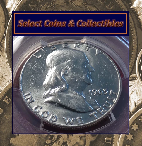 1963-D PCGS Graded MS62 Franklin 90% Silver Half Dollar 50C #3463