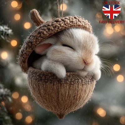 2D Nature Decor Christmas Tree Animal Acorn Ornament Holiday Tree Decoration