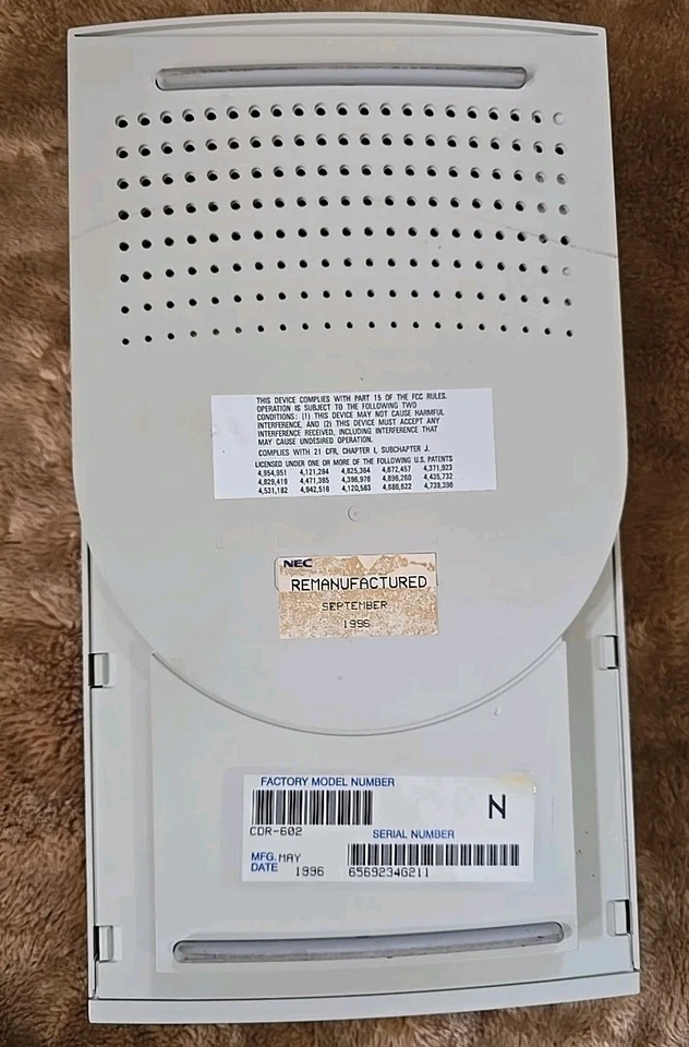 NEC CDR-602 MultiSpin 6x CD-ROM (Untested, No Cords) - Image 4 of 4