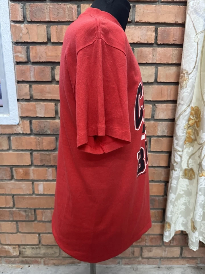 Vintage Chicago Bulls Shirt Adult Large Red NBA Trench USA Single Stitch 90s - Image 4 of 4