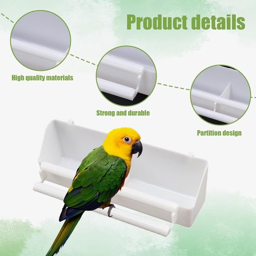 Bird Cage Feeder, 3 Pcs Plastic Bird Cage Feeding Bowls Cups Hanging Parrot W... - Picture 4 of 8