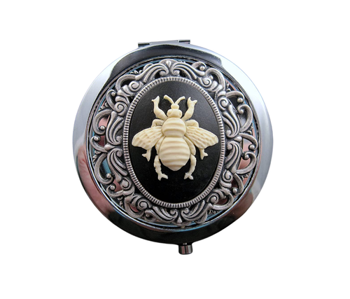 Handmade Bee Cameo Compact Mirror
