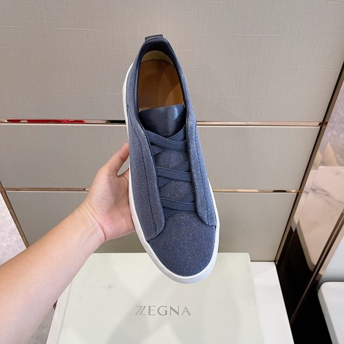 ermenegildo Zapatos Hombre Lona Elasticada Cruzada - Imagen 8 de 28