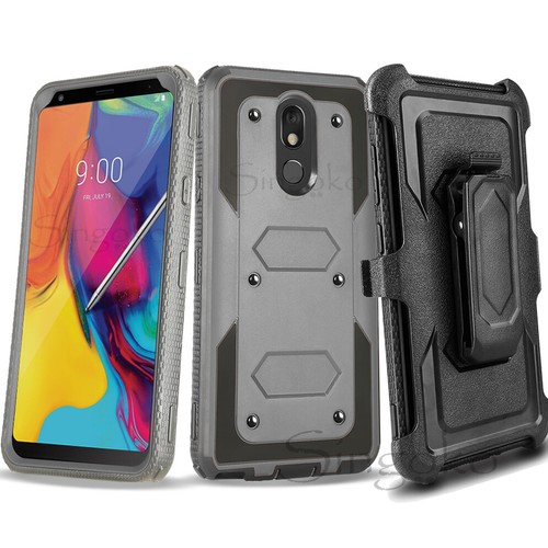 LG Stylo 5 4 3 2 Plus Clip Stand Holster Case Cover w/ BUILT-IN SCREEN PROTECTOR - Picture 86 of 103