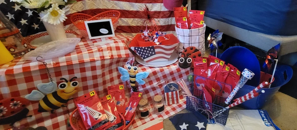 LOTE de accesorios y decoraciones para fotógrafo con temática de picnic del 4 de julio Foto 4 de 4