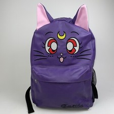 Sailor Moon 19" Purple PU Leather Backpack Luna the Cat