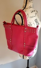 Michael Rome Designs Italian Pink Leather Studded Purse Handbag