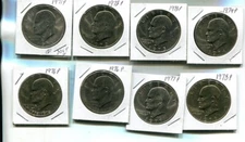 1971 - 1978 P EISENHOWER DOLLAR LOT OF 8 DIFFERENT BU 8069Q