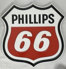 Phillips 66 Sign 18” Gasoline Gas Station Road Highway Mancave Garage Bar Vtg !