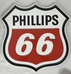 Phillips 66 Sign 18” Gasoline Gas Station Road Highway Mancave Garage Bar Vtg !