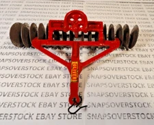 VINTAGE OLIVER DISC HARROW PLOW, SLIK-TOYS CAST ALUM W/ METAL DISCS, RARE