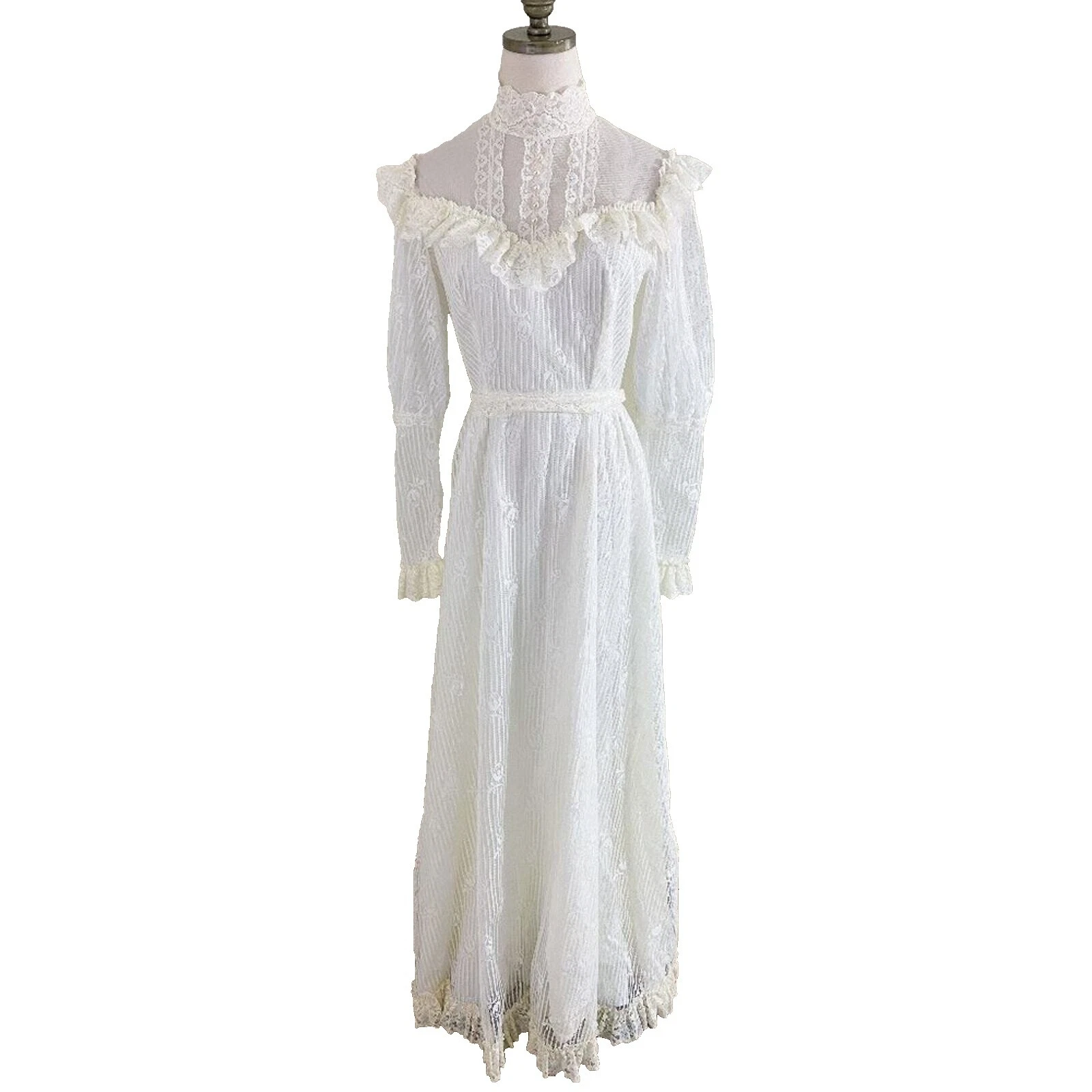 Lace White 1970s Vintage Clothing for Women