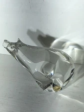 Vintage Oggetti Murano Clear Crystal “Pig” Paperweight 