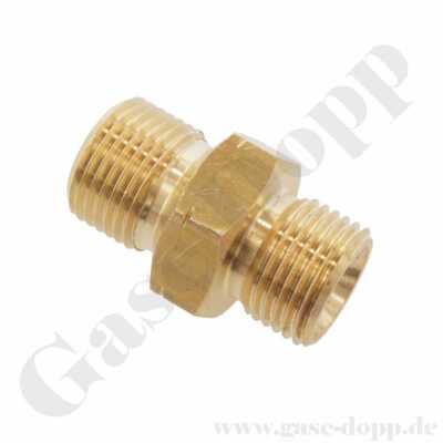 Adaptateur Gaz Hicello G1/2" FEMELLE Droite X G1/4" MÂLE Gauche | Pour Équipements Allemands | Attention Filetage LH